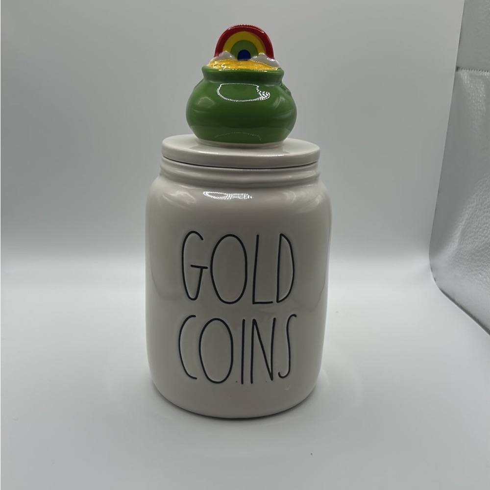 Rae Dunn Gold Coins Canister